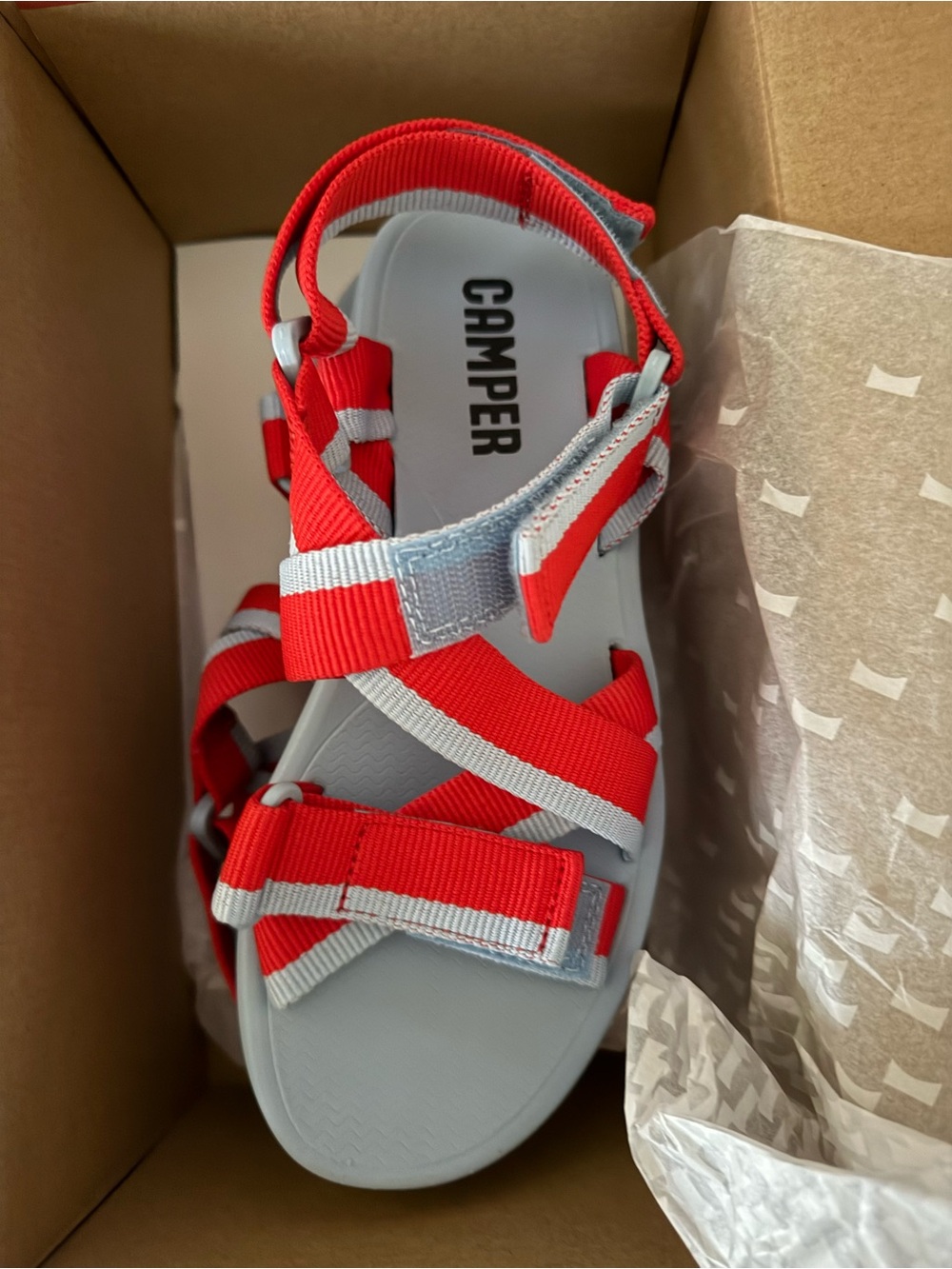 Camper women’s red & Gray Strapped Sandals
